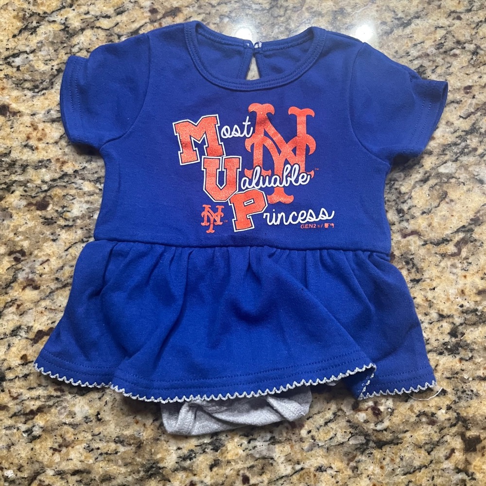 Gen2 New York Mets Infant Girls Blue MVP Princess Bodysuit Dress 0-3M MLB